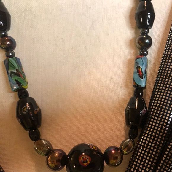 Vintage Millefiori graduating glass bead necklace - Picture 4 of 11